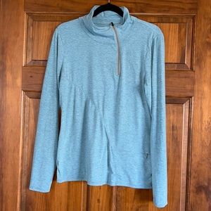 Toad and Co Swifty 1/4 zip turquoise tencel top